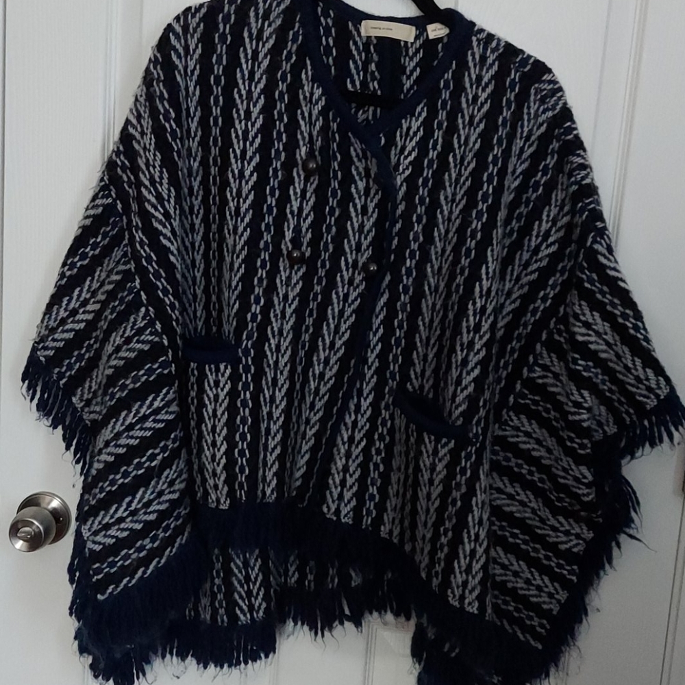 Fringe sweater poncho